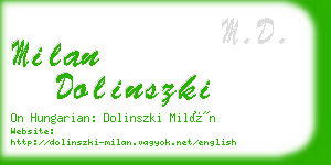 milan dolinszki business card